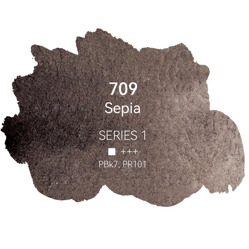 PHOENIX Professional Watercolor Paint - Single Watercolor Half Pan - Sepia 709 - Image 2